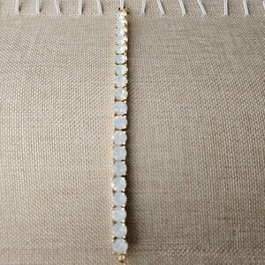 Gold-Plated White Opal Tennis Bracelet - Women Jewelry